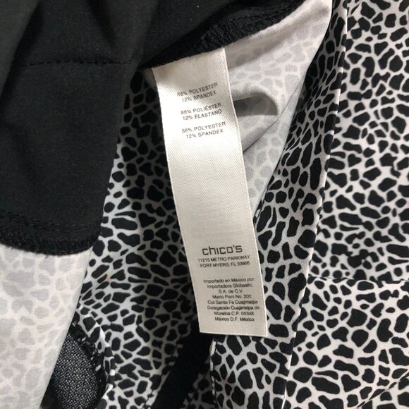 Chico's Weekends Women's Size 1 Full Zipper Sleeveless Vest Black and White - Picture 9 of 10